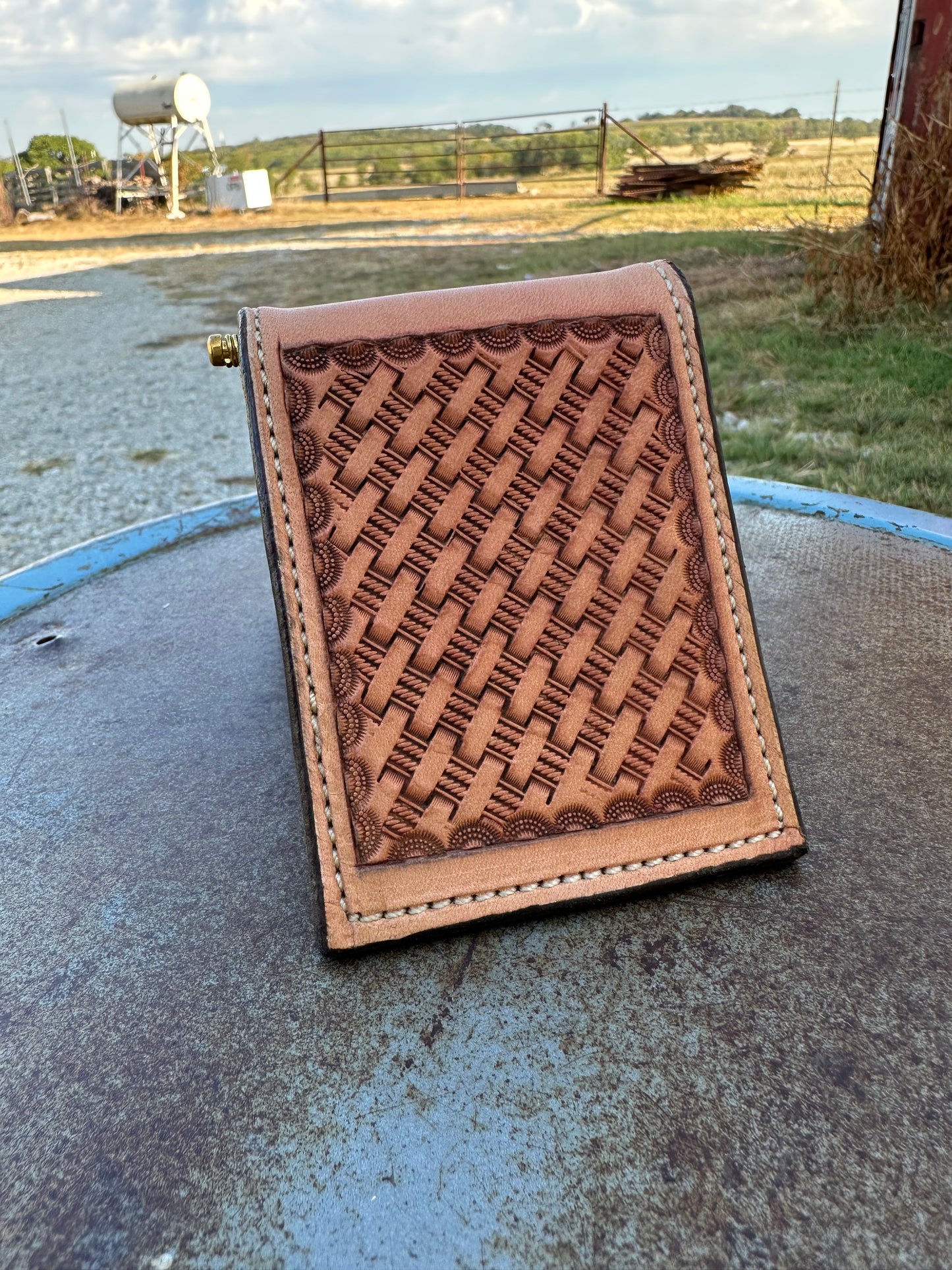 Basketweave Front Pocket Wallet