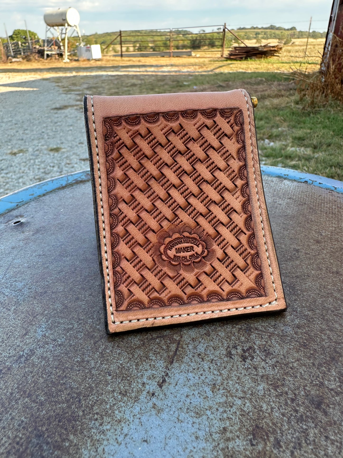 Basketweave Front Pocket Wallet